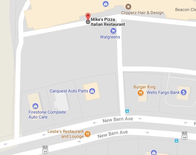 Mike's Pizza Location Map